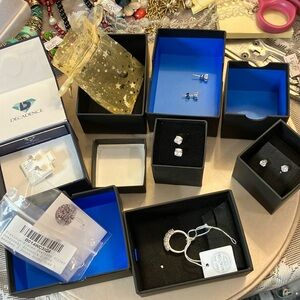 Big assortment of ladies, jewelry rings, earrings, watches, sterling silver plus